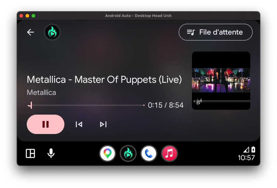 Capture de Blaze Player dans Android Auto