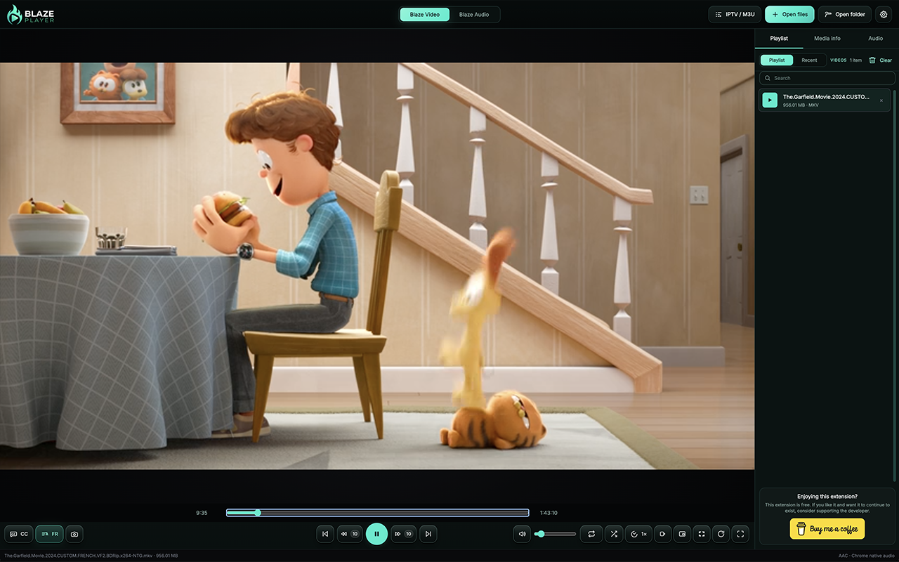 Blaze Player for Browser — lecteur vidéo